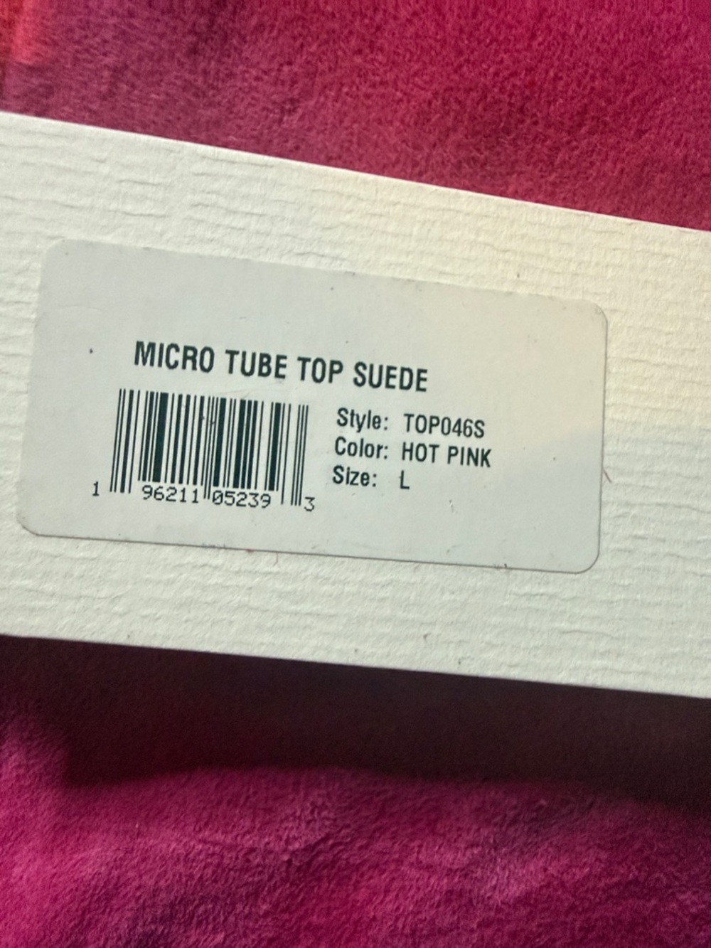 SPRWMN SUEDED TUBE TOP SIZE L NWT - Picture 5 of 7